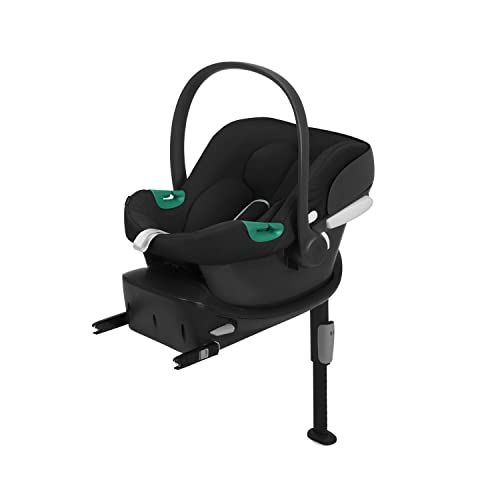 CYBEX Silla de bebé Aton B2 i-Size con Base One: Desde el nacimiento hasta los 24 meses aproximadamente (máximo 13 kg). Incluye base ISOFIX e inserto para recién nacidos. Compatible con SensorSafe. Color Volcano Black.